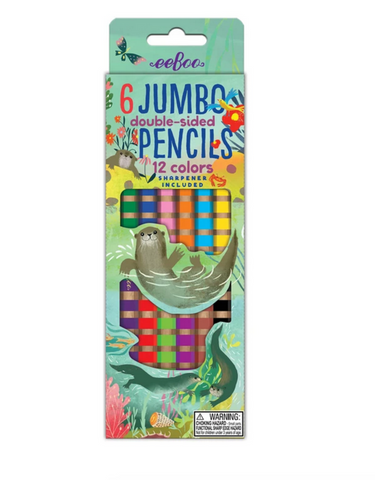 6 Jumbo Double Pencils - Otters at Play