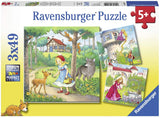 Rapunzel, Red Riding Hood, and Frog King Puzzles (3 x 49 pcs)
