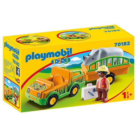 Zoo Vehicle with Rhinoceros - Playmobil 70182