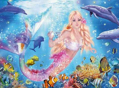 Mermaid & Dolphins Puzzle  (100 XXL Pcs)